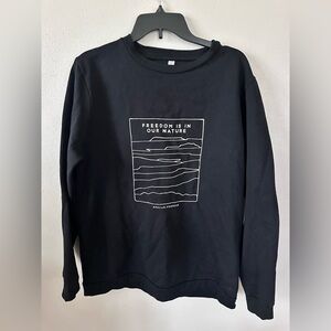 KNOWN SUPPLY Black Unisex Crewneck Sweatshirt w/ design size L